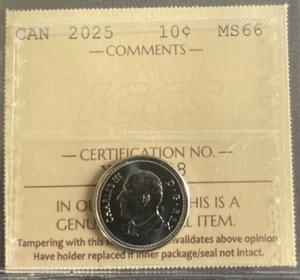 Canada - 10 cents - 2025 - ICCS Certified - MS-66 - Picture 1 of 3