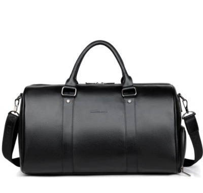 Large Mens Soft Leather Duffel Shoulder Bag Travel Overnight Luggage Handbag df - Image 1 of 4