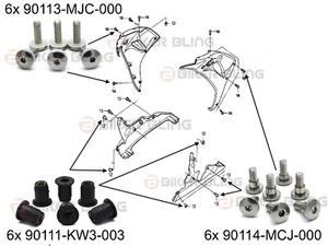 Carenado delantero Honda CBR1000RR 2006-2007 S/S pernos de hombro tuercas de pozo de goma - Imagen 1 de 3