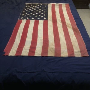 Vintage distressed 50 Stars American Flag 34” by 54” - Picture 1 of 9