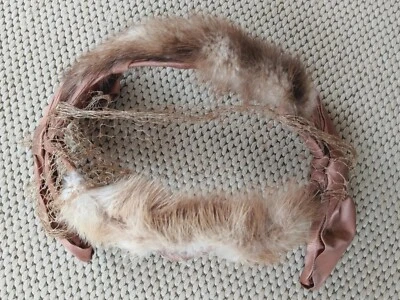 Sombrero de iglesia vintage para mujer diadema red piel y lazos dinero antiguo retro antiguo Foto 1 de 3