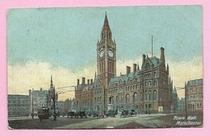 KGV 1915 BILD POSTKARTE 1/2d Cover STADTHAUS, MANCHESTER - CDs ATHERSTONE - Bild 1 von 2