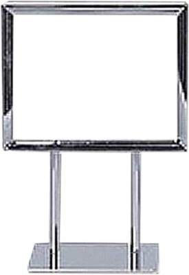 6 Sign Holders Chrome Fits 5 ½ x 7" Signs Twin Stem Metal Countertop Tabletop - Image 1 of 3