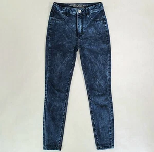 American Eagle Jeans Women's Sky High Jegging Acid Wash Skinny Stretch Denim 2 - Picture 1 of 11
