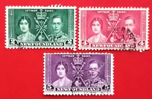 Canada Newfoundland #230-232 Coronation - Omnibus Issue Used - Picture 1 of 1