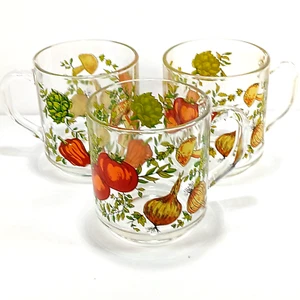 Vintage Glas Becher Gewürz des Lebens Gemüse Pilz Garten Menge 3 - Bild 1 von 6