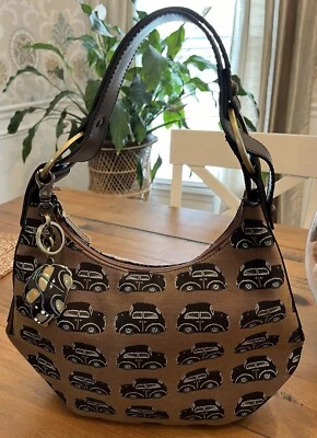 VINTAGE Braccialini ITALY SHOULDER HAND BAG PURSE CAR DESIGN WITH CAR CHARM - Image 1 of 4