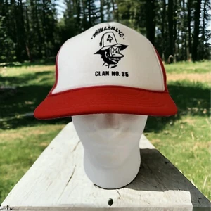 Sombrero de Camionero Hillbilly Clan Nº 35 Rojo y Blanco Malla Snap Back Cap - Imagen 1 de 11