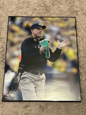 Jim Harbaugh 16x20 Autographed Photo Foto 1 de 2