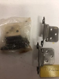 Lot 4 HINGES, ANTIQUE BRASS, BK  Metal Cabinet Self Closing NOS - Picture 1 of 12