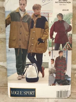 Vogue 8180 Sewing Pattern VTG Unisex Jacket and Coat -   XS - S - M - Image 1 of 4