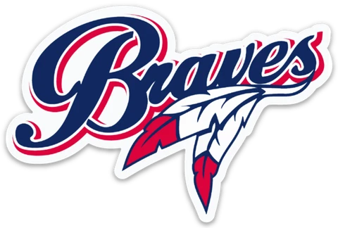 Atlanta Braves Name Monogram Feather Logo Type MLB Baseball Die-Cut MAGNET Cover