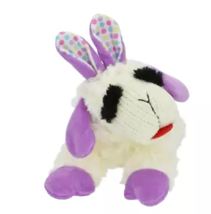 NEW Easter Holiday Lamb Chop by Multipet, Plush Squeaker Dog Toy, Pink or Purple - Picture 1 of 7