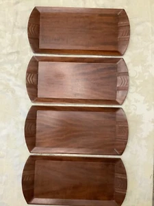 Set of 4 Art Deco Wooden Trays Toastmaster Hospitality MCM McGraw Electric VNTG - Picture 1 of 16