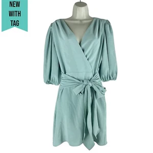NEW Amanda Uprichard Sage Green Alida Mini Dress Waist Tie Women Size S - Picture 1 of 7