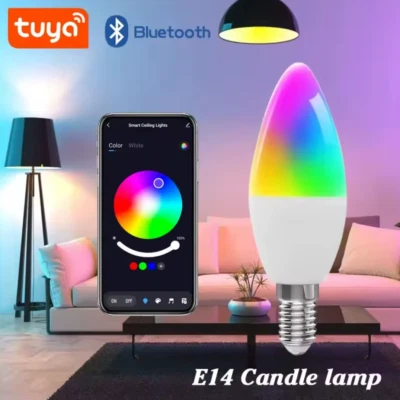 Led Bulb Candle Smart Lamp E14 TUYA Bluetooth Dimmable RGB Light 220V APP Group - Image 1 of 4