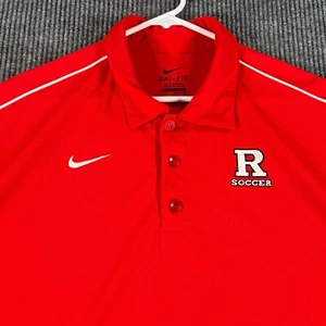 Rutgers Scarlet Knights Mens Shirt Polo Nike Large Red Short Sleeve Soccer - Picture 1 of 16