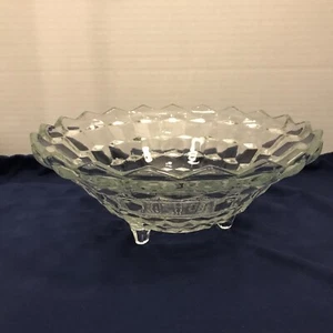10” Clear Glass 3-Toed Footed Serving Bowl - Picture 1 of 6