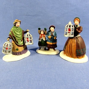 Dept 56 Dicken's Christmas Village Accessory #58033 The Bird Seller Set of 3 - Picture 1 of 11