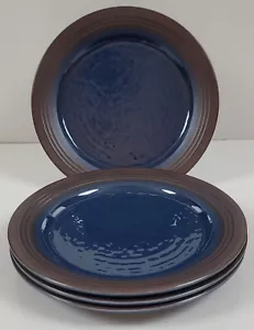 Elite Global Solutions Durango 11" Blue Brown Melamine Plate ~ Set of Four - Picture 1 of 8