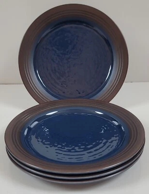 Plato de melamina Elite Global Solutions Durango 11" azul marrón ~ Juego de cuatro Foto 1 de 4