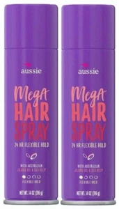 Aussie Hairspray Mega 14 Ounce 24 Hour Flexible Hold (2 Pack) - Picture 1 of 4