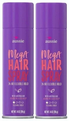 Aussie Hairspray Mega 14 Ounce 24 Hour Flexible Hold (2 Pack) - Image 1 of 4