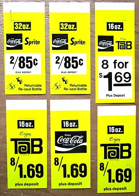 SIX Coca Cola/Sprite/Tab Bottle Vintage Hang Tags Promo Offer - E6B-6 - Image 1 of 3