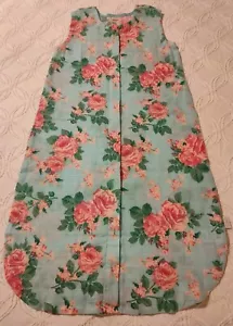 MUDPIE Infant Sleep Sack Garden Blue Floral Muslin Cotton Sz 0-6 Months NWOT - Picture 1 of 10
