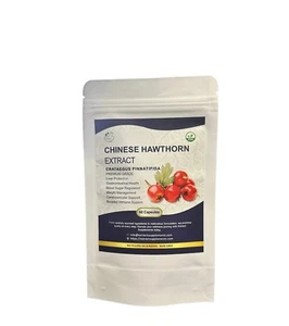 Chinese Hawthorn Berry Extract Capsules | Vegan | 60 Capsules | Heart Health - Picture 1 of 1