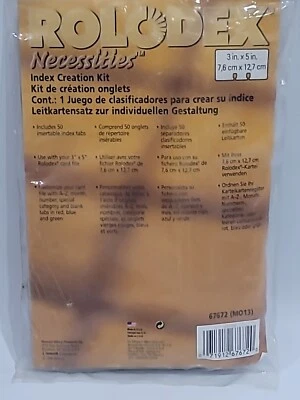 Vintage Rolodex Necessities Index Creation Kit NOS 50 Insertable Index Tabs NIP - Image 1 of 4
