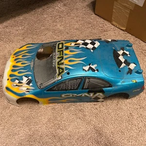 Vintage Teal Flames nitro ofna ld3 car rs4 4tec on road touring body Only - Picture 1 of 10
