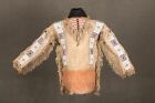 Old American Style Beaded Fringe Buckskin Suede Leather Powwow War Shirt PWS49