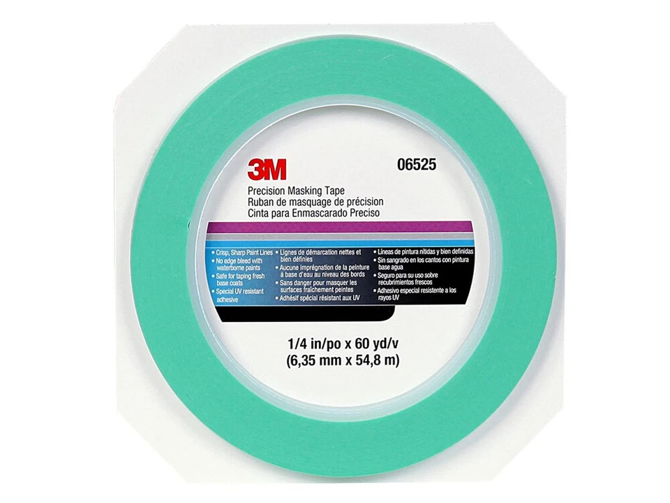 3M GREEN FINE LINE PRECISION MASKING TAPE 6mm x 55m - 06525 - Image 1 of 1