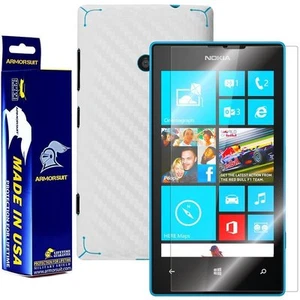 ArmorSuit MilitaryShield Nokia Lumia 520 Screen Protector + White Carbon Skin - Picture 1 of 6