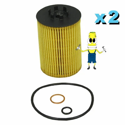 高级机油过滤器适用于宝马 745i 和 745il 带 4.4L V8 2002 2003 2004 2005 年 2 件装 — 第 1/4 张图片