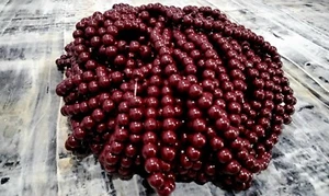 Glass Pearl Bead, Pearlized, 6-7mm, Firebrick, Approx 100 pce, Free Post - Picture 1 of 1