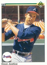 1990 Upper Deck Atlanta Braves Baseball Card #711 David Justice Rookie
