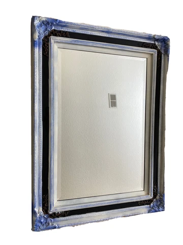 Timeless Reflections French Victorian Black/Blue/White Wall Accent Mirror 47x35 Cover