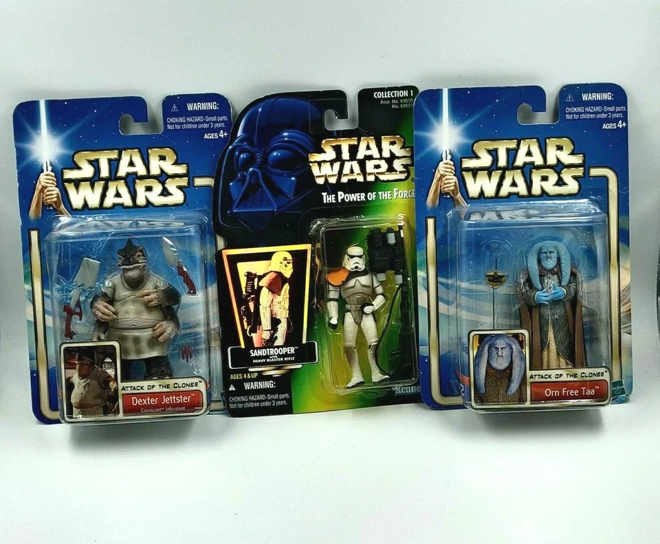 Lote de 3 Figuras De Colección de Star Wars El Ataque de los Clones y Juguetes de Soldado de Arena Foto 1 de 4