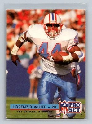 1992 Pro Set #188 Lorenzo White Houston Oilers Football Card - Image 1 of 2