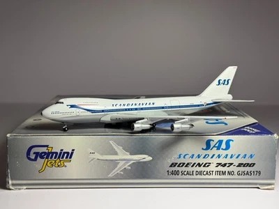 Gemini Jets 1:400 SAS Scandanavian Boeing 747-200 N4501Q Dan Viking GJSAS179 - Imagem 1 de 2