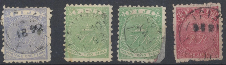 Fiji Stamps 1881 SG39;40;40a;45 Used CV £49.5 - Image 1 of 4