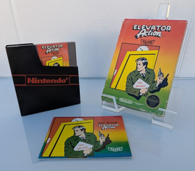 Nintendo NES ELEVATOR ACTION genuine manual, dust sleeve & box CIB Early 5 Screw
