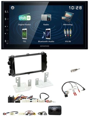 Kenwood 2DIN Bluetooth Lenkrad USB DAB Autoradio für Toyota Auris 2013-2015 schw - Bild 1 von 4