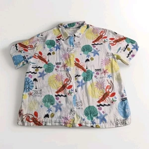 Luna Lane 100% Linen Shirt Blouse Oversized S-M St Tropez Coastal Resort Wear - Bild 1 von 8