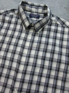 Roundtree & Yorke Men's Sz. XXL 2XL Shirt Plaid Black Buttoned Down Long Slv - Picture 1 of 9