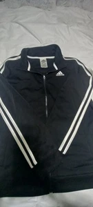 SALE Adidas Youth Size XL (18-20) Full Zip Black White Stripes Track Jacket - Picture 1 of 4
