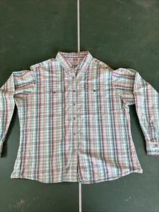 Wrangler blau rosa kariert Perlen Western Druckknopfärmel Baumwolle Hemd Damen kein Größenetikett - Bild 1 von 10