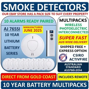 10 ANKA Wireless Interconnected Photoelectric Battery Smoke Alarms & Remote - Picture 1 of 15